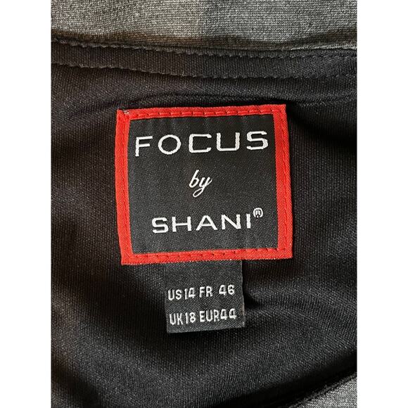 Focus by Shani dress knit leather waist gray size 14 - Picture 5 of 5